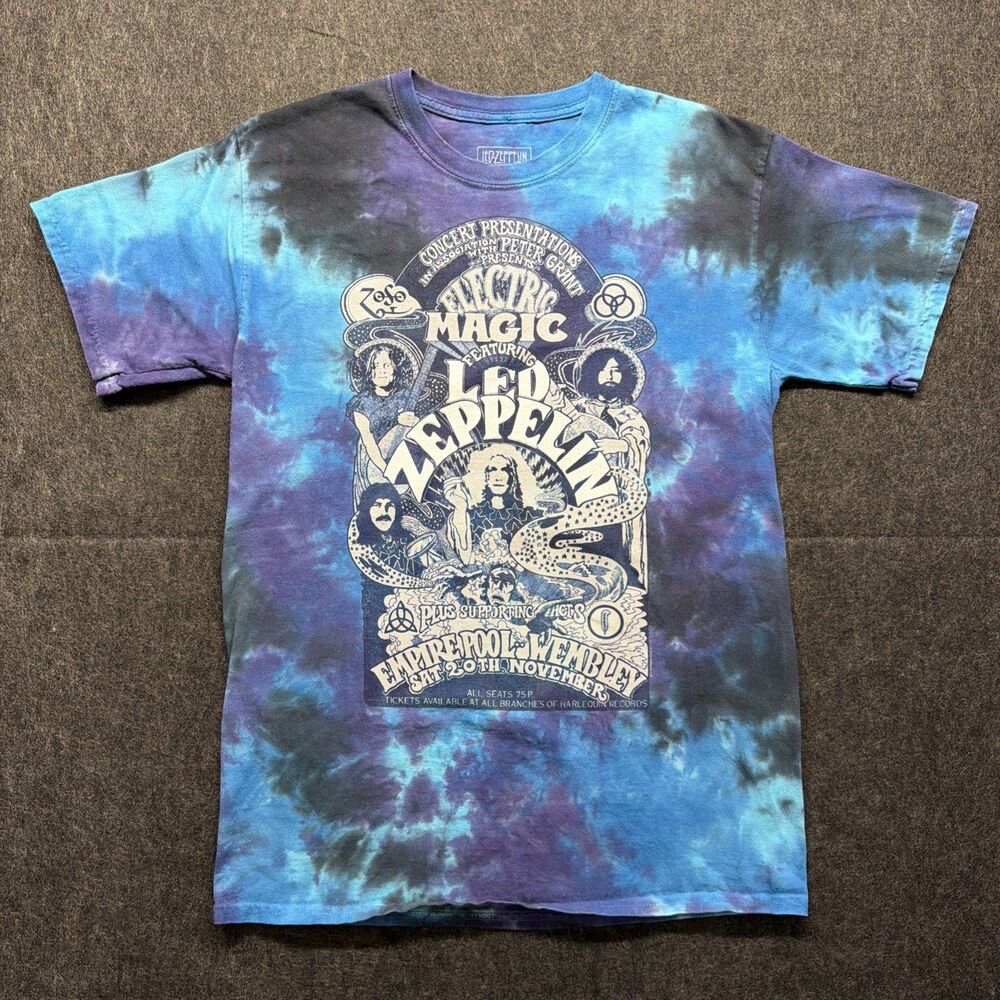 Vintage 2012 Led Zeppelin Empire Pool Wembley Stadium Tie-Dye T-Shirt Medium